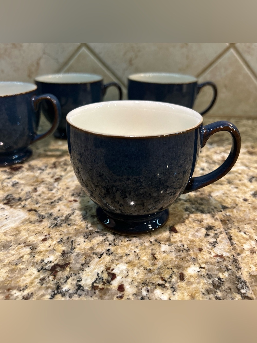 Set of 4 Denby England harlequin coffee mugs